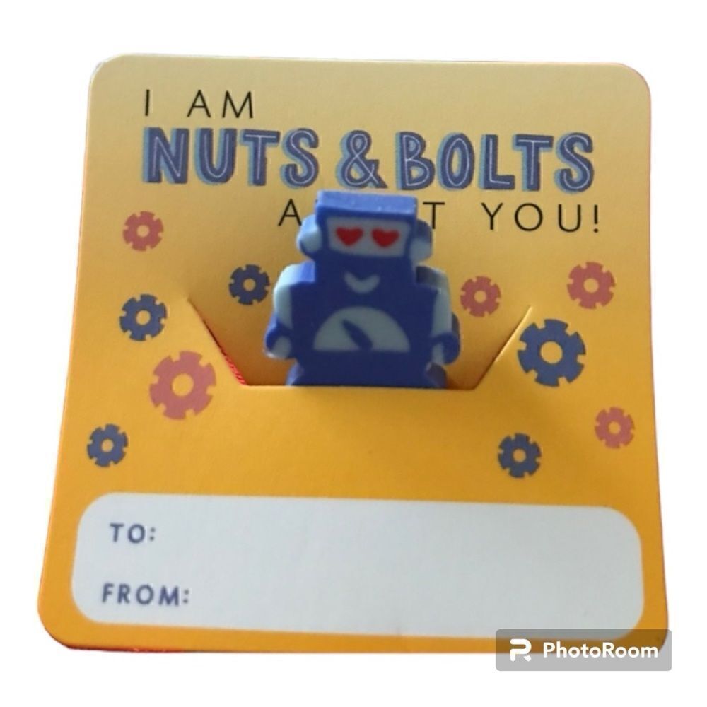 🌼🌼Valentine eraser & card kit Nuts and bolts NWT🌼🌼